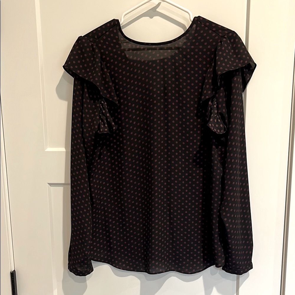 Elegant Black Polka Dot Women's Top